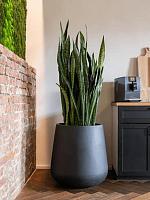 Кашпо Fiberstone pax m black D44 H46 см