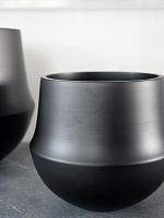 Кашпо Fusion pot black D24 H22 см