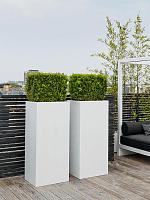 Кашпо Fiberstone bouvy m glossy white L30 W30 H60 см