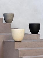 Кашпо Grigio egg pot antique white D40 H36 см