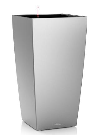 Кашпо Lechuza Cubico (серебристый металлик)