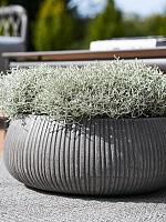 Кашпо Ridged vertically eileen xl dark grey D36 H14 см