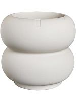 Кашпо Premium amber roll low linnen wit D43 H40 см