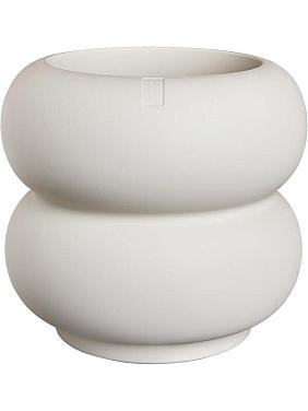 Кашпо Premium amber roll low linnen wit