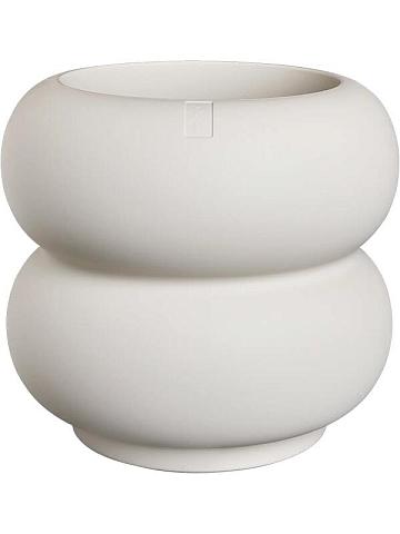 Кашпо Premium amber roll low linnen white