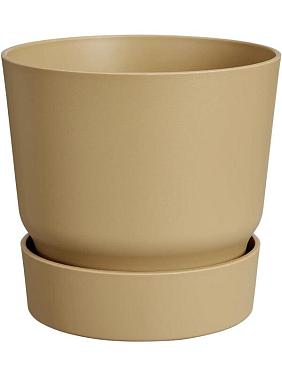 Кашпо с поддоном Greenville round golden sand Кашпо с поддоном Greenville round golden sand