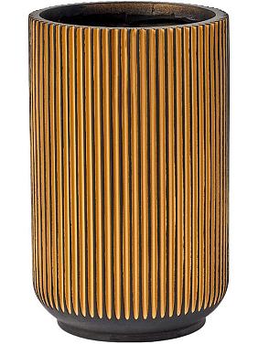 Кашпо Capi nature groove vase high black gold Кашпо Capi nature groove vase high black gold