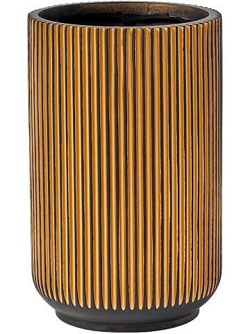 Кашпо Capi nature groove vase high black gold Кашпо Capi nature groove vase high black gold
