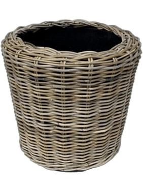 Кашпо Drypot rattan round grey