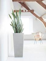 Кашпо Ecopots rotterdam high 70 white grey L32 W32 H70 см