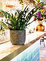 Кашпо Capi nature rib planter ball black gold D24 H21 см