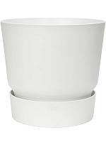 Кашпо с поддоном Greenville round white D14 H13 см Кашпо с поддоном Greenville round white D14 H13 см