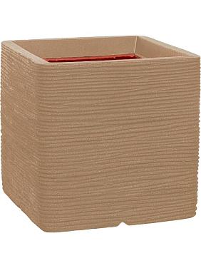 Кашпо Capi nature rib nl planter square beige Кашпо Capi nature rib nl planter square beige