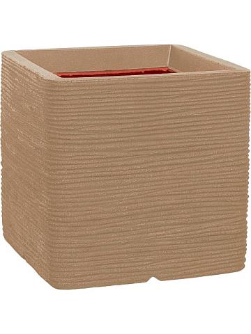 Кашпо Capi nature rib nl planter square beige Кашпо Capi nature rib nl planter square beige