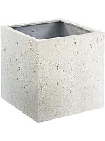 Кашпо Grigio cube antique white L50 W50 H50 см