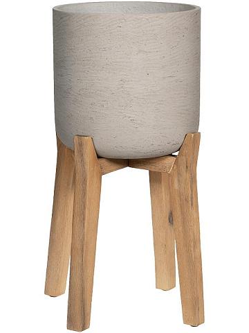 Кашпо Rough with feet high charlie l grey washed