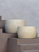 Кашпо Grigio modern bowl antique white D50 H31 см