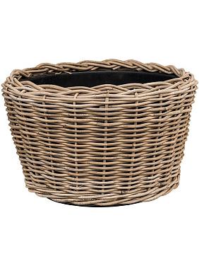 Кашпо Drypot rattan round grey