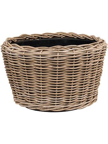 Кашпо Drypot rattan round grey