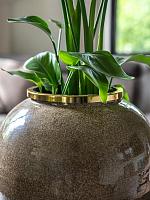 Кашпо Riven pot taupe D25 H23 см