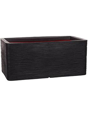 Кашпо Capi nature rib nl planter rectangle black Кашпо Capi nature rib nl planter rectangle black