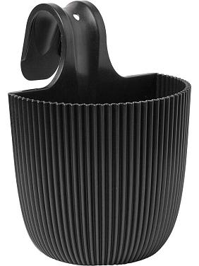 Кашпо Capi nature groove made with balcony hanger textile black Кашпо Capi nature groove made with balcony hanger textile black