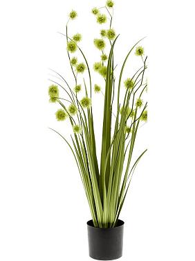 Трава с зелёными цветами искусственная