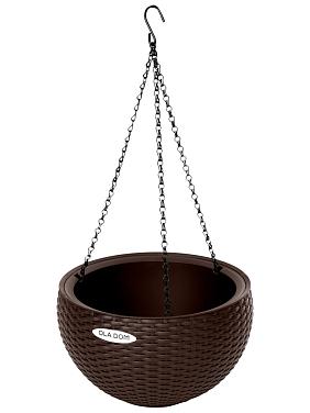 Кашпо подвесное Ola Dom Bowl Rattan 34 (5л) коричневый