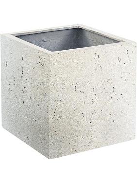 Кашпо Grigio cube antique white