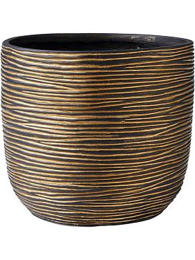 Кашпо Capi nature rib planter ball black gold Кашпо Capi nature rib planter ball black gold
