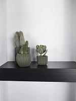 Кашпо Capi nature groove special vase ball green D12 H10 см Кашпо Capi nature groove special vase ball green D12 H10 см