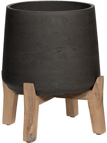 Кашпо Rough with feet low patt xl black washed Кашпо Rough with feet low patt xl black washed