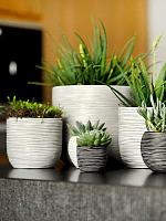 Кашпо Capi nature rib planter ball ivory D9 H8 см