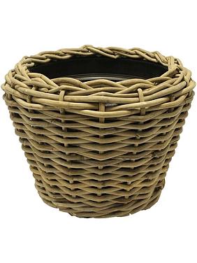 Кашпо Drypot ci rattan round grey outdoor