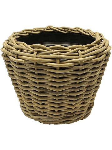 Кашпо Drypot ci rattan round grey outdoor Кашпо Drypot ci rattan round grey outdoor
