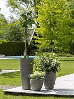 Кашпо Cement & stone ben m dioriet grey D36 H45 см