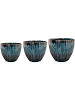 Кашпо Dyon pot royal blue ((набор 3 шт) D32 H27 см