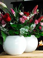 Кашпо Fiberstone beth s glossy white D31 H25 см