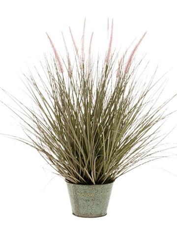 Трава Слоновая в цинковом горшке искусственная