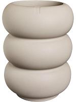 Кашпо Premium amber roll high beige D43 H58 см
