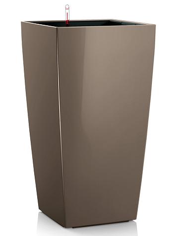Кашпо Ola Dom Cubis Deluxe 50 (80л) серо-коричневый лакированный