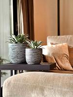 Кашпо Capi nature rib planter ball black D24 H21 см Кашпо Capi nature rib planter ball black D24 H21 см