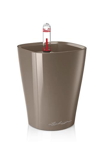 Кашпо Lechuza mini-Deltini серо-коричневый лакированный