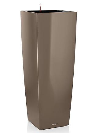 Кашпо Lechuza Cubico Alto (серо-коричневый лакированный)