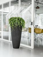 Кашпо Baq polystone plain partner smoke (с техническим горшком) D50 H120 см