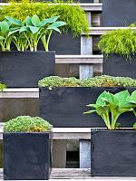 Кашпо Fiberstone balcony xl black L80 W20 H20 см