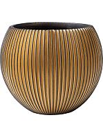 Кашпо Capi nature groove vase ball black gold D12 H10 см