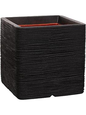 Кашпо Capi nature rib nl planter square black Кашпо Capi nature rib nl planter square black