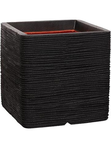 Кашпо Capi nature rib nl planter square black Кашпо Capi nature rib nl planter square black