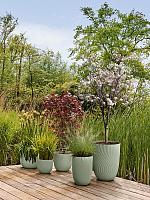 Кашпо Sereh round high nordic green D30 H41 см